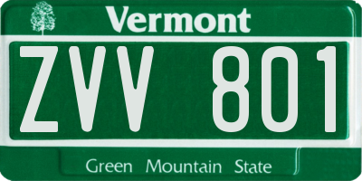 VT license plate ZVV801