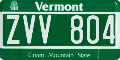 VT license plate ZVV804