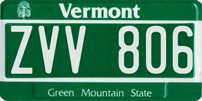VT license plate ZVV806