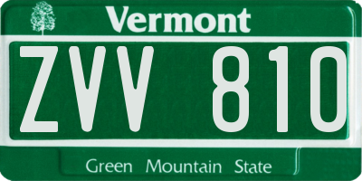 VT license plate ZVV810