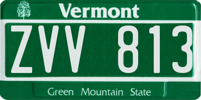 VT license plate ZVV813