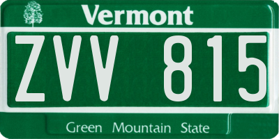 VT license plate ZVV815