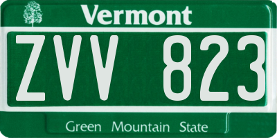 VT license plate ZVV823