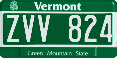 VT license plate ZVV824