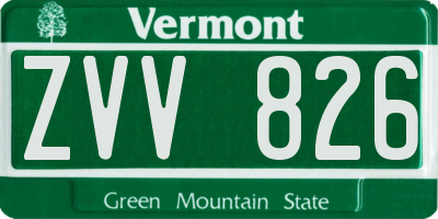 VT license plate ZVV826