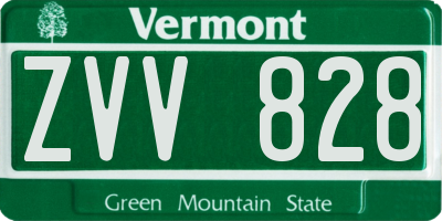 VT license plate ZVV828