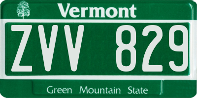 VT license plate ZVV829