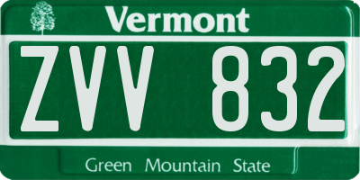 VT license plate ZVV832