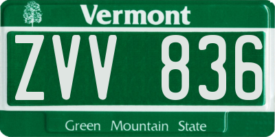 VT license plate ZVV836