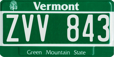 VT license plate ZVV843