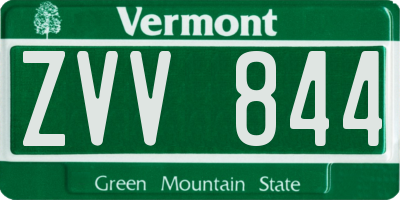 VT license plate ZVV844