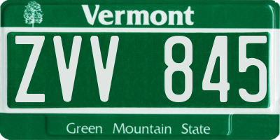 VT license plate ZVV845