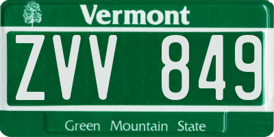 VT license plate ZVV849