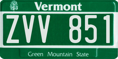 VT license plate ZVV851