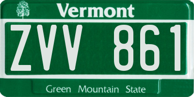 VT license plate ZVV861