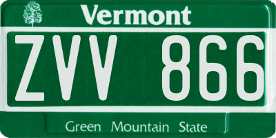 VT license plate ZVV866