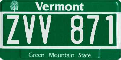 VT license plate ZVV871