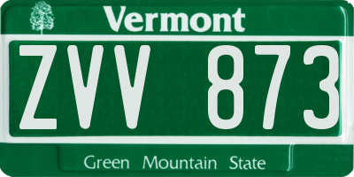 VT license plate ZVV873