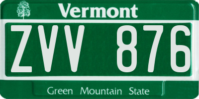 VT license plate ZVV876