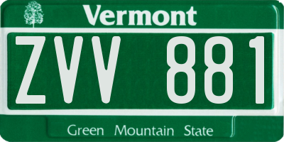 VT license plate ZVV881
