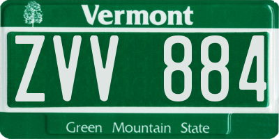 VT license plate ZVV884
