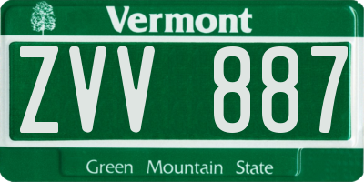 VT license plate ZVV887