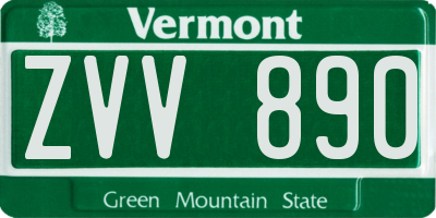 VT license plate ZVV890