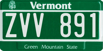 VT license plate ZVV891