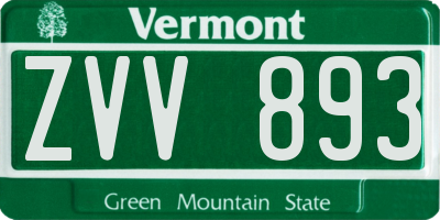 VT license plate ZVV893