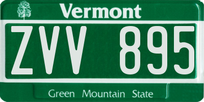 VT license plate ZVV895