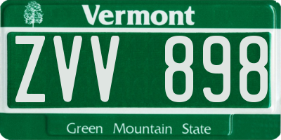 VT license plate ZVV898