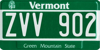 VT license plate ZVV902