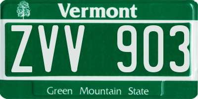 VT license plate ZVV903