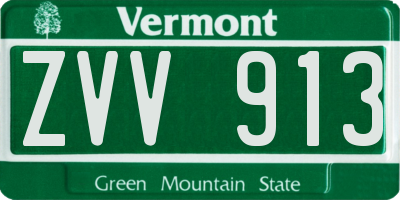 VT license plate ZVV913