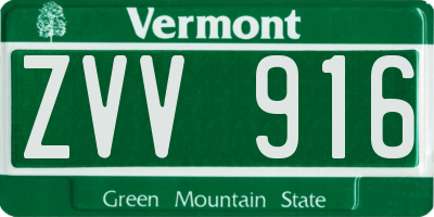 VT license plate ZVV916
