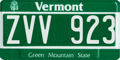 VT license plate ZVV923
