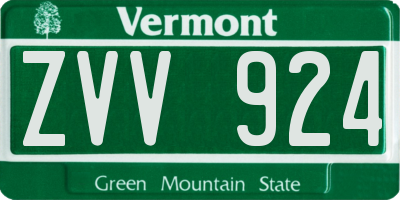 VT license plate ZVV924