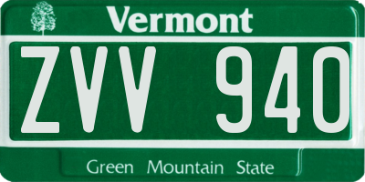 VT license plate ZVV940