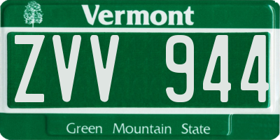 VT license plate ZVV944