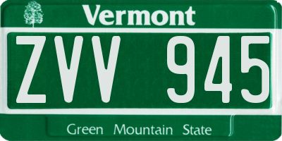 VT license plate ZVV945