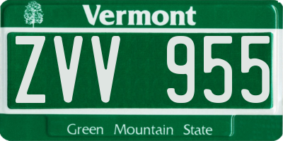 VT license plate ZVV955