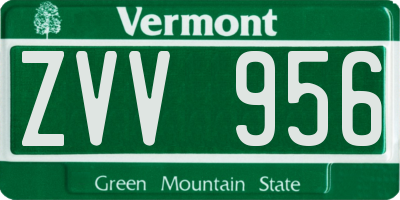 VT license plate ZVV956