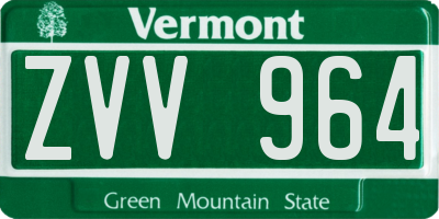 VT license plate ZVV964