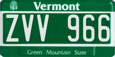 VT license plate ZVV966