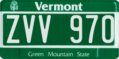 VT license plate ZVV970