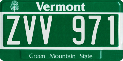 VT license plate ZVV971