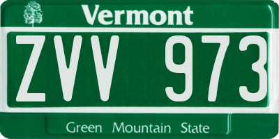 VT license plate ZVV973