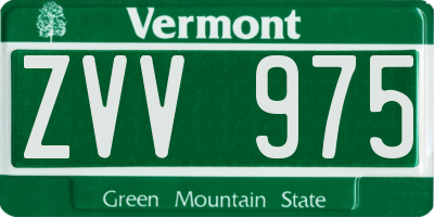 VT license plate ZVV975