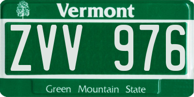 VT license plate ZVV976