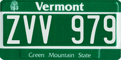 VT license plate ZVV979